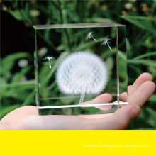 3D Laser Crystal Engraving Plant Paperweight for Souvenir (KS13583)